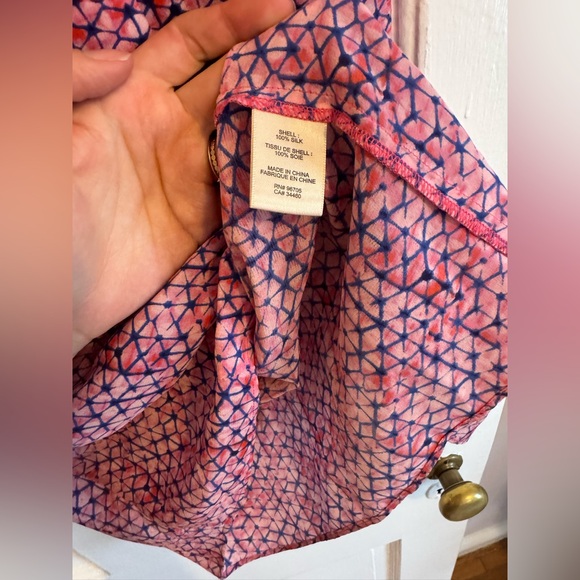 Rebecca Taylor V-Neck Shibori Dress in Pink, Blue, & White 100% silk! EUC! - Picture 4 of 9